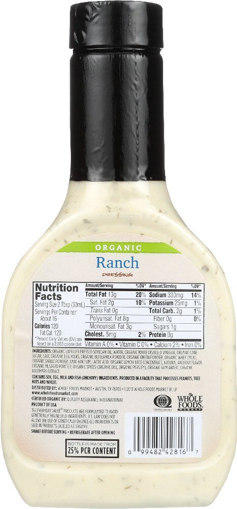 365 Everyday Value, Dressing Ranch Organic, 16 Fl Oz
