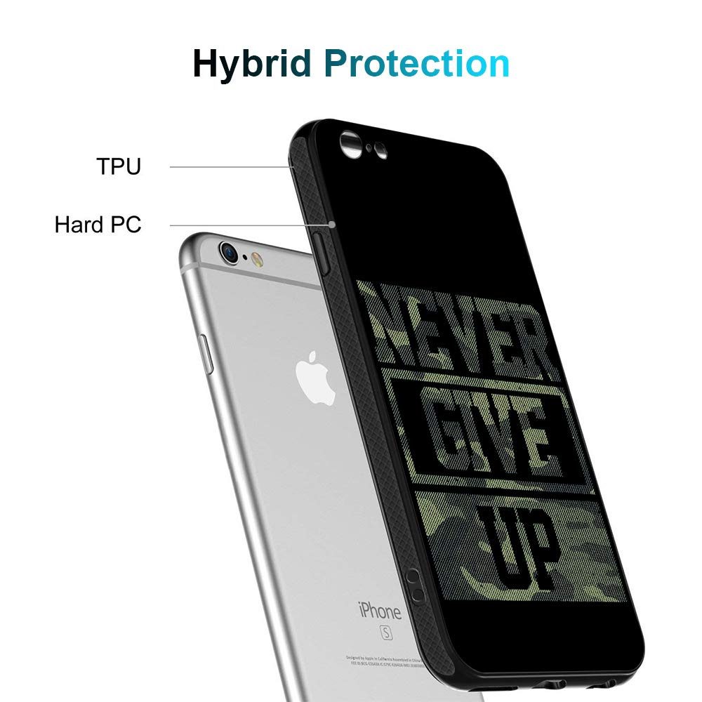 Amazon Brand - Solimo Designer Never Give Up Printed Hard Back Case Mobile Cover for Apple iPhone 6s & 6