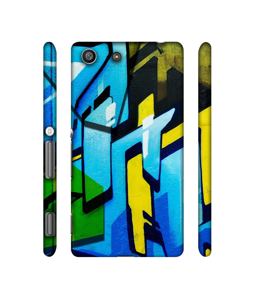 Amazon Brand - Solimo Designer Blue and Yellow Texture 3D Printed Hard Back Case Mobile Cover for Sony Xperia M5 Dual