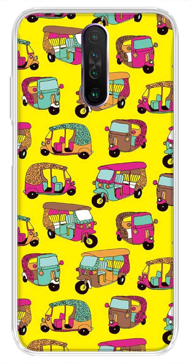 Amazon Brand - Solimo Designer Multicolor Auto Yellow Pattern Printed Soft Back Case Mobile Cover for Poco X2 / Xiaomi Redmi K30
