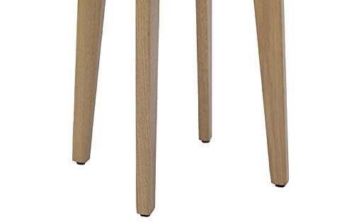 Amazon Brand - Movian Đerdap Round End/Side Table, 35 x 35 x 50cm, Light Grey Top with Brown Legs