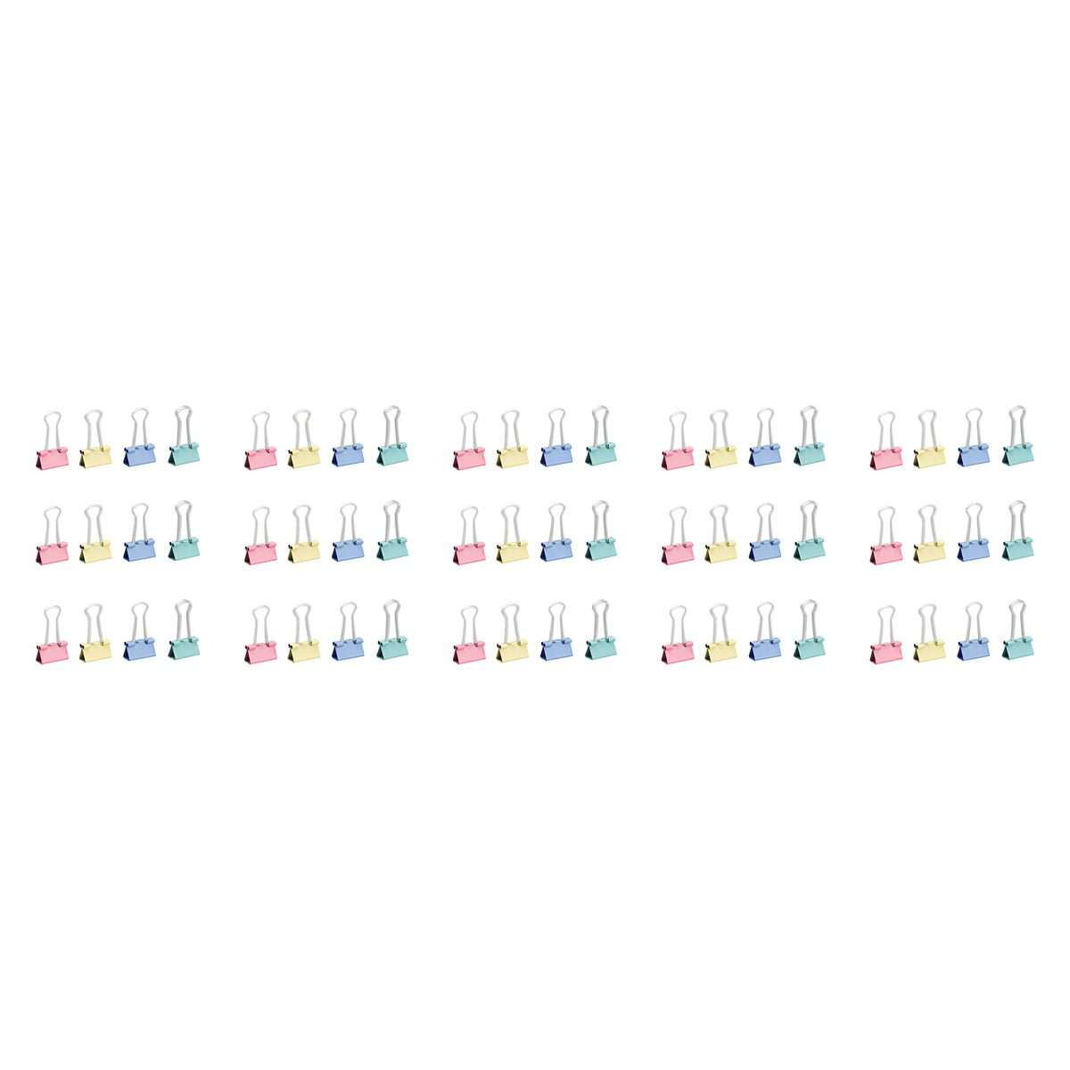 AmazonBasics Coloured Binder Clips, Pack of 60 (19 mm)