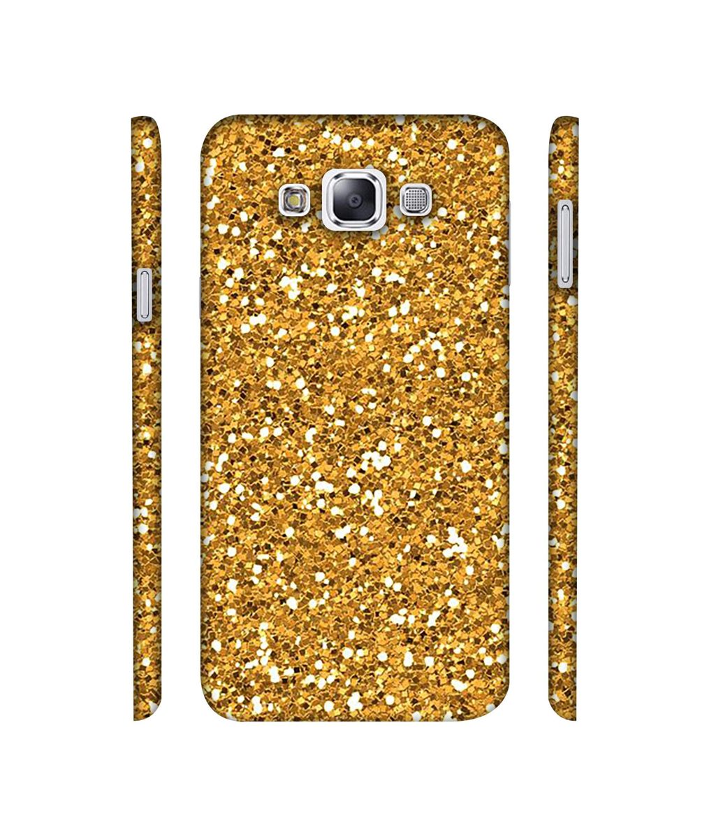 Amazon Brand - Solimo Designer Golden Sparkle 3D Printed Hard Back Case Mobile Cover for Samsung Galaxy E7