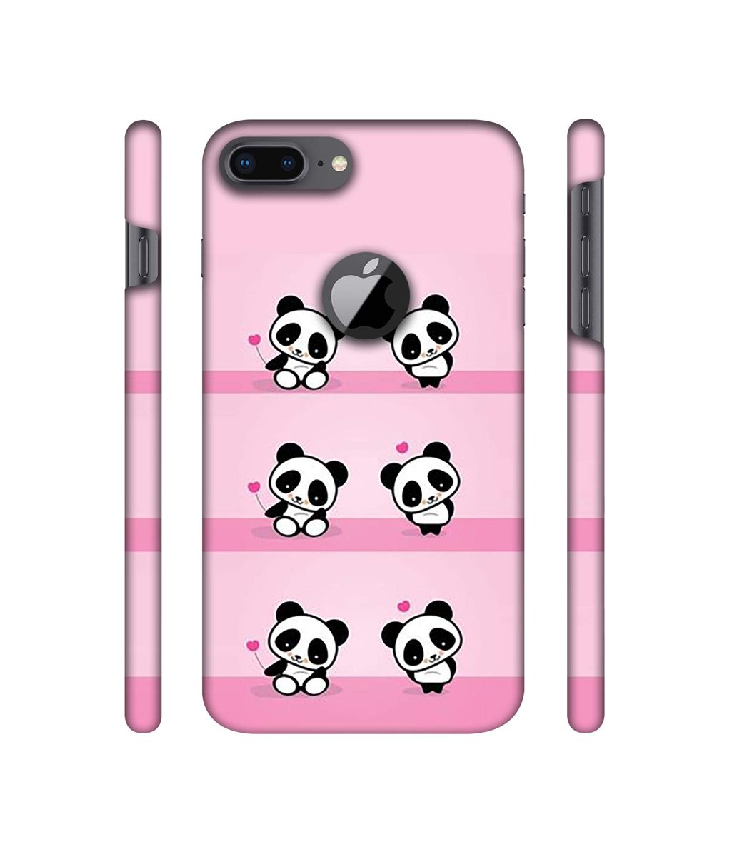 Amazon Brand - Solimo Designer Panda Pattern 3D Printed Hard Back Case Mobile Cover for Apple iPhone 8 Plus (with Logo Cut)