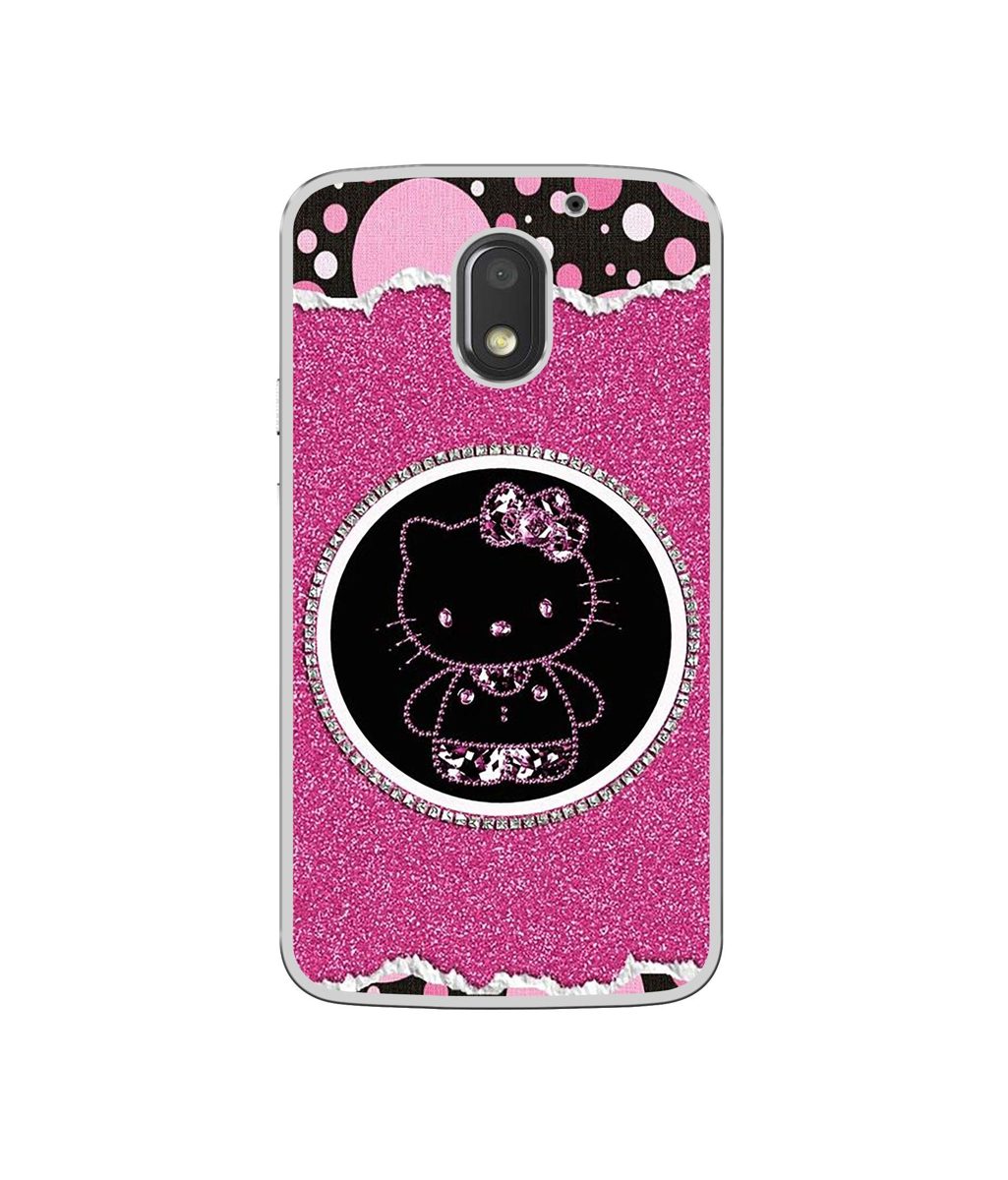 Amazon Brand - Solimo Designer Kitty with Glitter UV Printed Soft Back Case Mobile Cover for Motorola Moto E3 Power