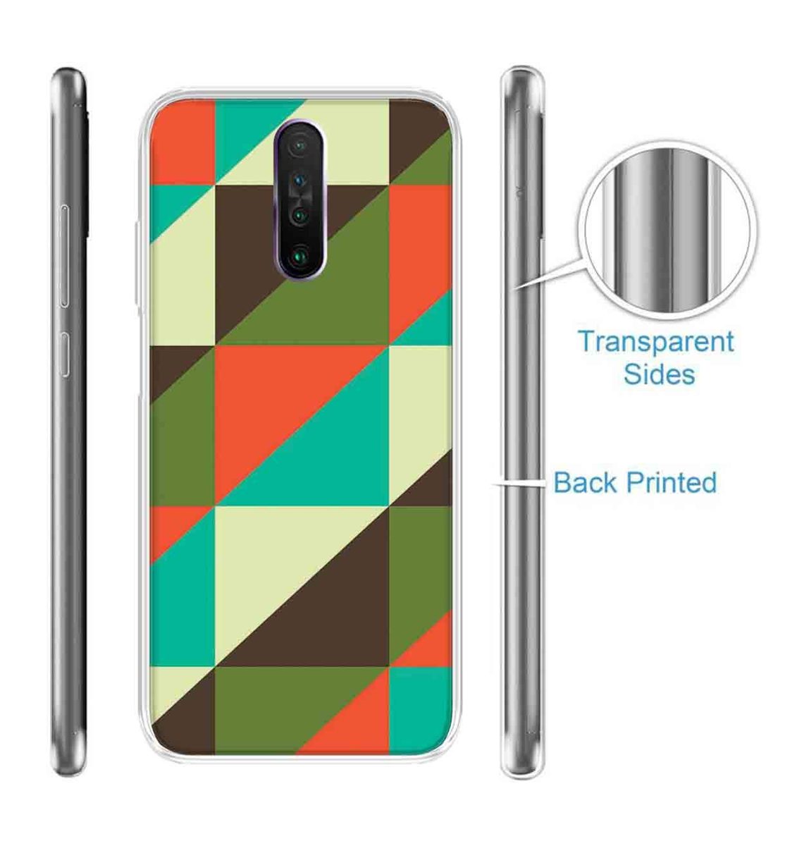 Amazon Brand - Solimo Designer Multicolor Square Colorful Pattern Printed Soft Back Case Mobile Cover for Poco X2 / Xiaomi Redmi K30