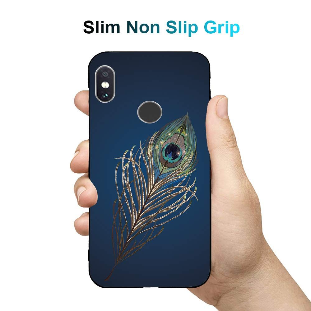 Amazon Brand - Solimo Designer Peacock Feather Printed Hard Back Case Mobile Cover for Redmi Note 5 Pro