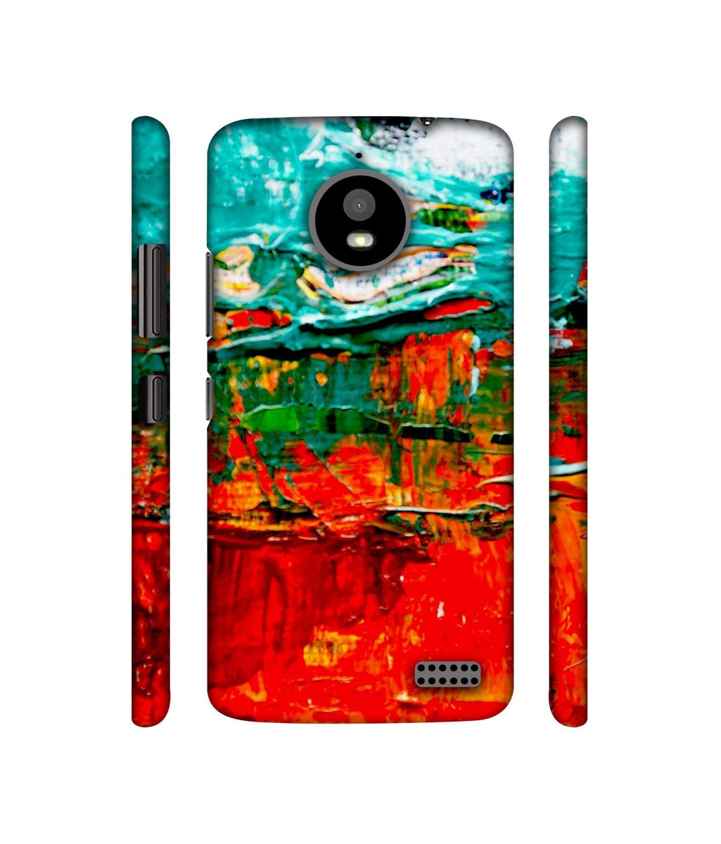 Amazon Brand - Solimo Designer Green and Orange Glass Color 3D Printed Hard Back Case Mobile Cover for Motorola Moto E4
