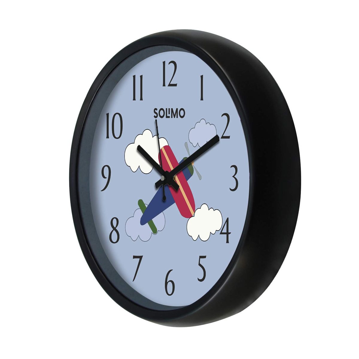 Amazon Brand - Solimo 12-inch Wall Clock - Crimson Jet (Silent Movement)