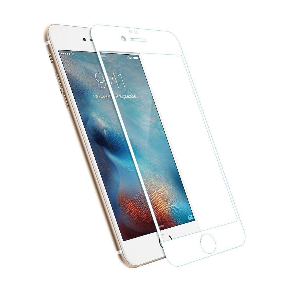 Amazon Brand - Solimo Premium Full Body Tempered Glass for iPhone 6S Plus with Installation Kit (White)