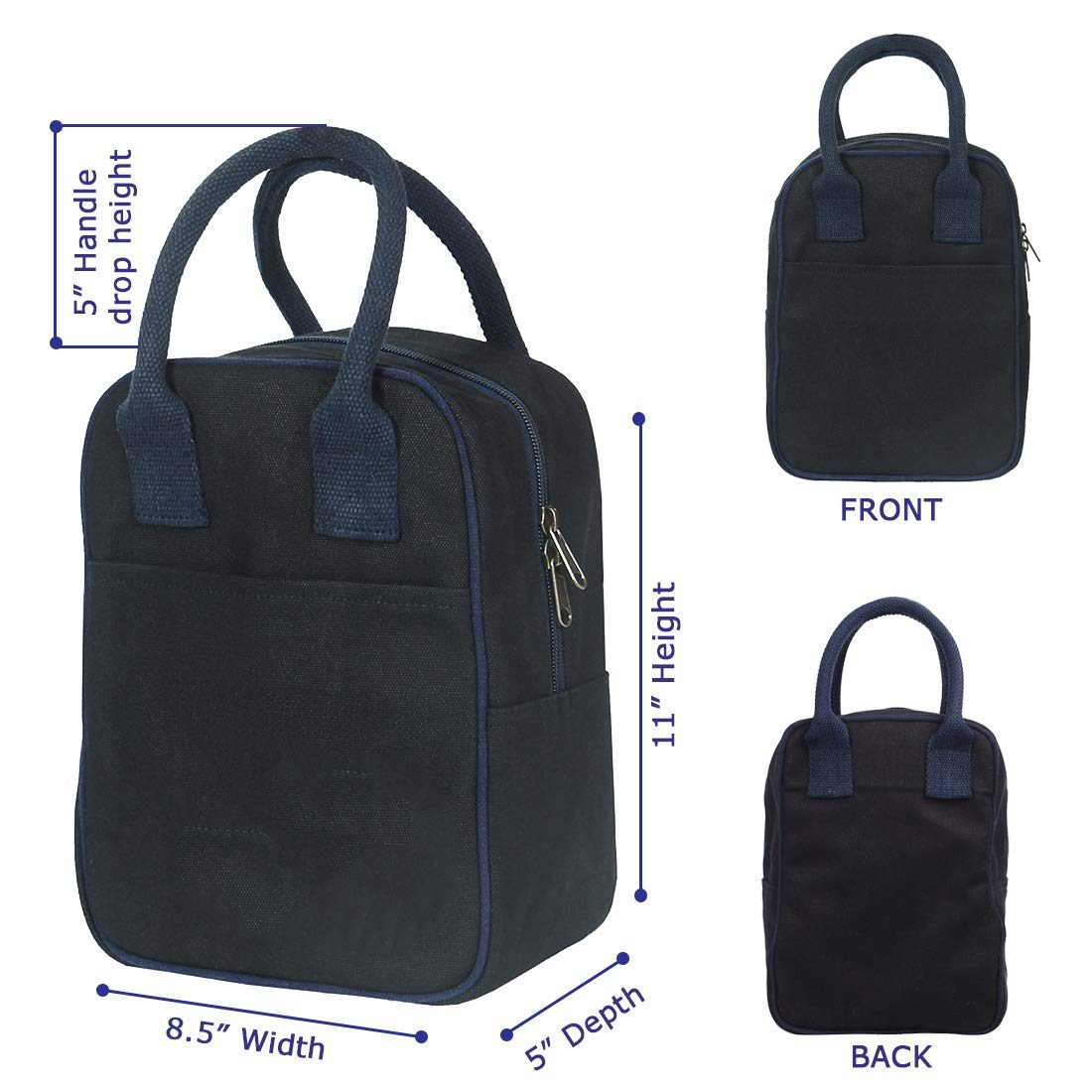 Eono 0703 Lunch Cooler Bag Leakproof Food Bag Insulated Lunch Bag for Women, Men, Kids School, Office, Work, Outdoor, 8L, Blue