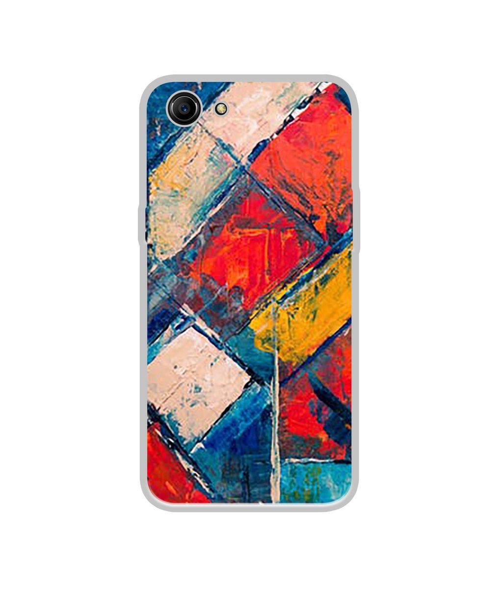 Amazon Brand - Solimo Designer Dark Multicolor Blocks UV Printed Soft Back Case Mobile Cover for Oppo A83