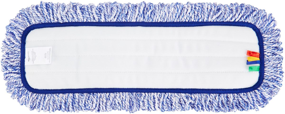 AmazonBasics Microfiber Dust Mop Cleaning Pad With Loops, 18 Inch, 12-Pack
