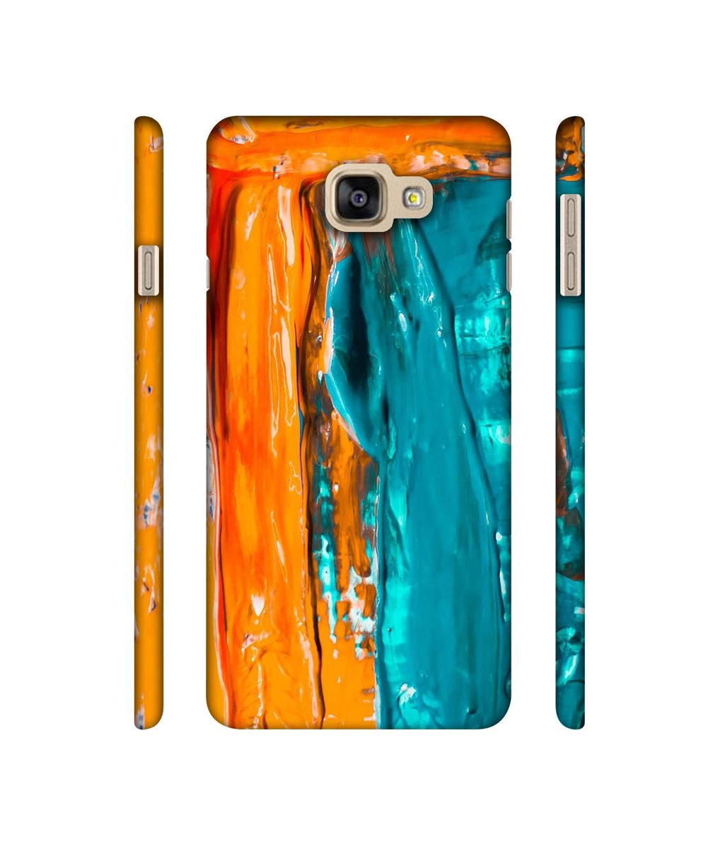 Amazon Brand - Solimo Designer Gold Yellow and Sky Blue Paint 3D Printed Hard Back Case Mobile Cover for Samsung Galaxy A9 Pro