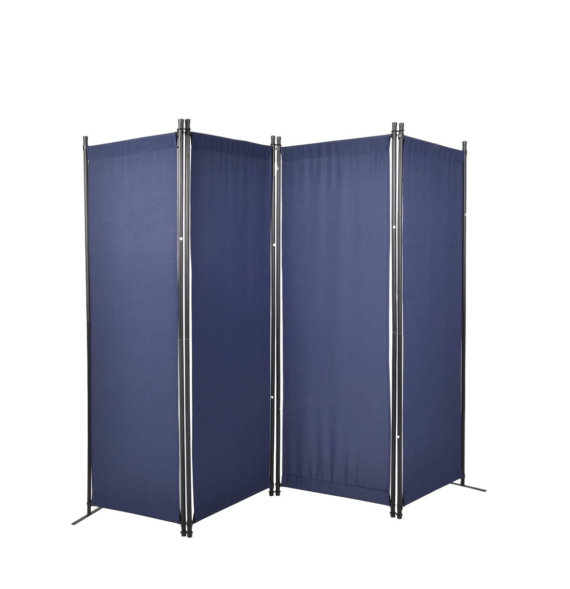 UMI. Essentials Paravent 4 Teilig Raumteiler 170 x 220 cm Trennwand (Blau)