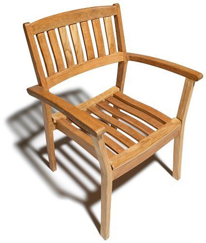 Strathwood Vashon Collection Teak Sleek Line Arm Chair, Set of 2