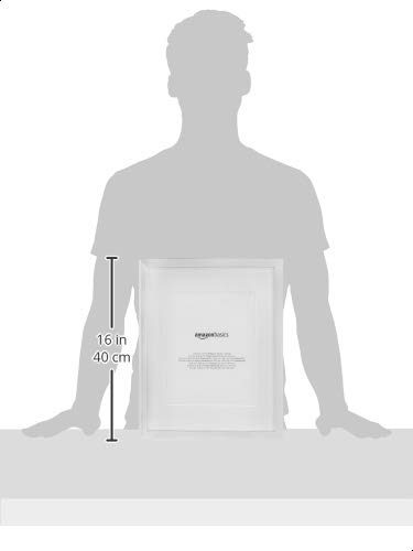 AmazonBasics 11" x 14" Photo Picture Frame or 8" x 10" with Mat - Nickel, 2-Pack