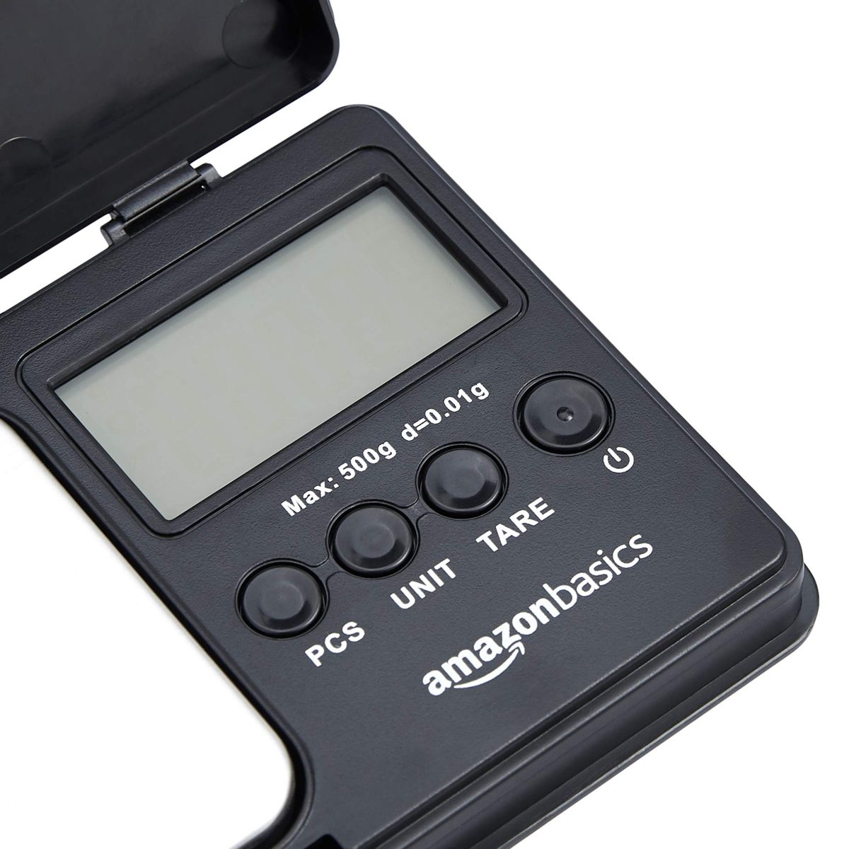 AmazonBasics 500g x 0.01g Digital Pocket Weight Scale, Digital Gram Scale, Food Scale and Jewellery Scale