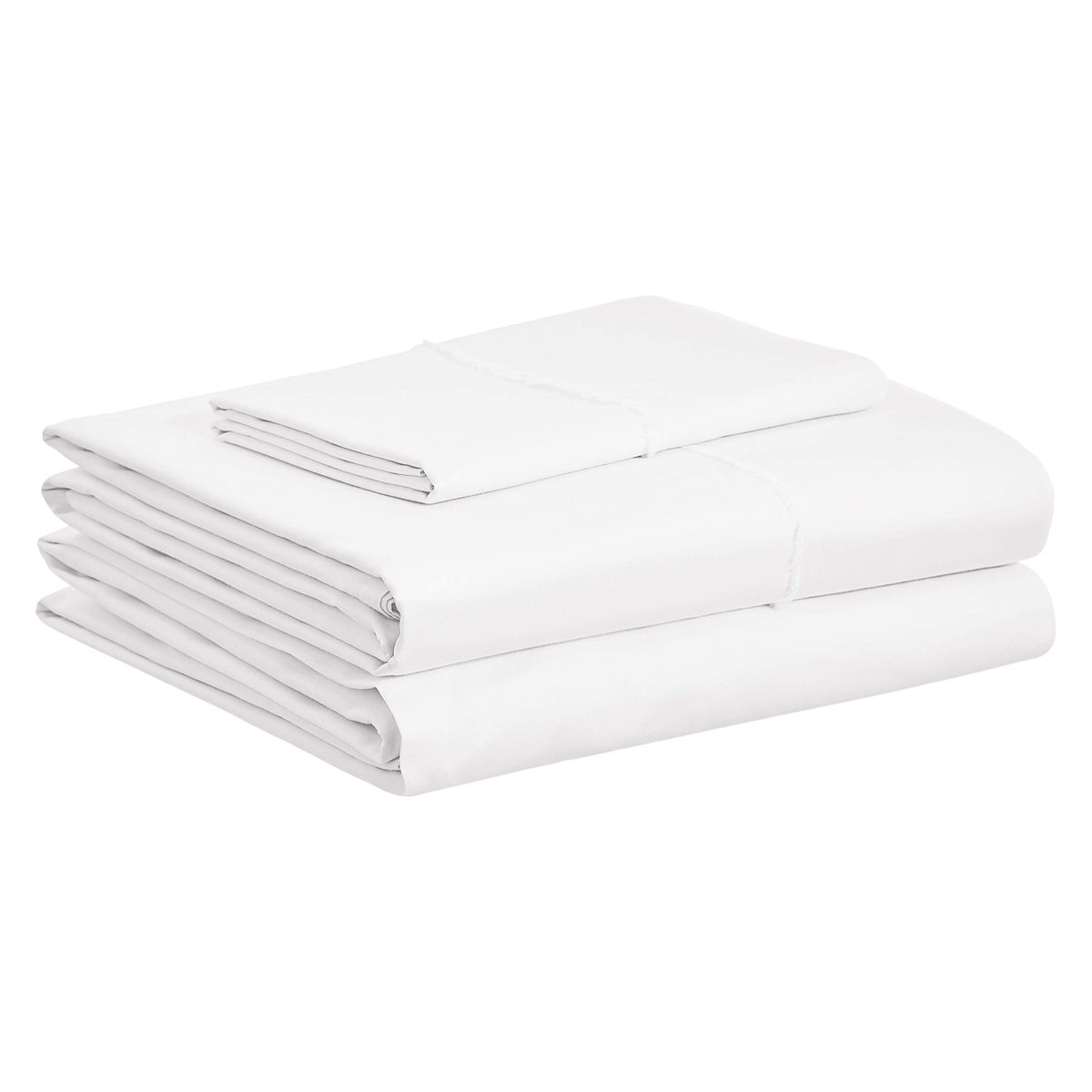 AmazonBasics Organic Percale Cotton Bed Sheet Set with Frayed Hem