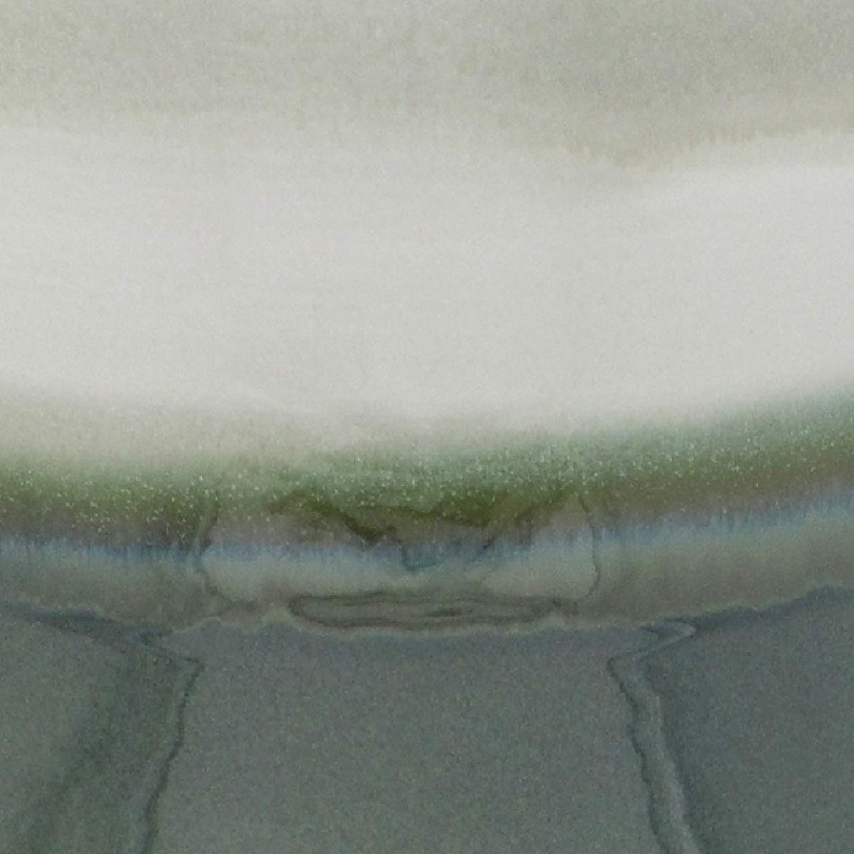 Amazon Brand – Rivet Mid-Century Stoneware Planter with Wood Stand, 12.99"H, Green Ombre