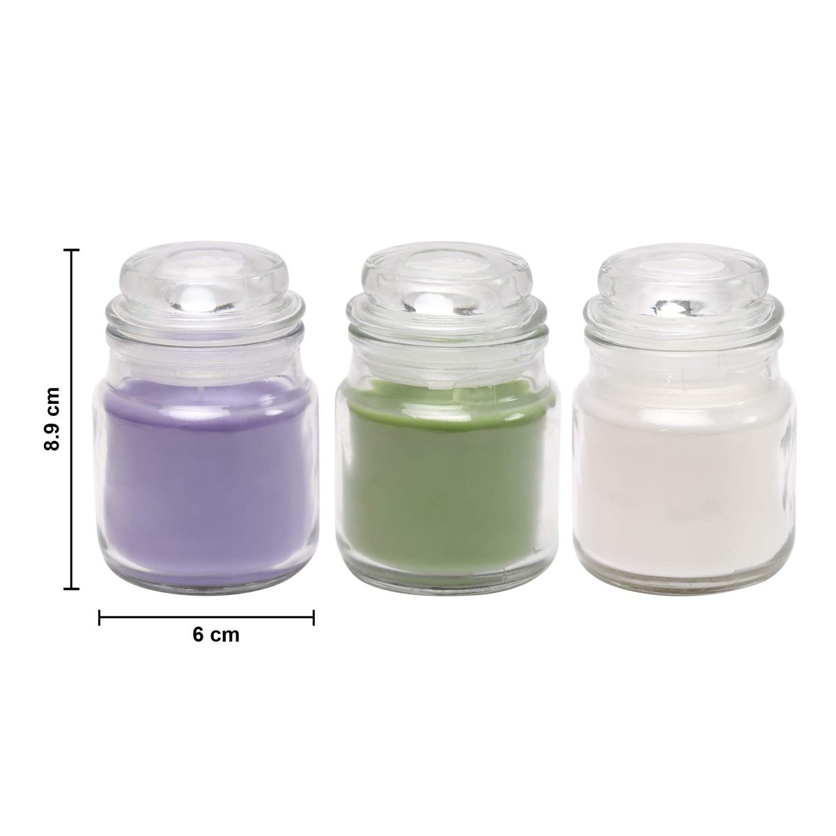 Amazon Brand - Solimo 3 Oz Jar Candles, Pack of 3 (Scented - Jasmine, Lavender &Â Lemon Grass)