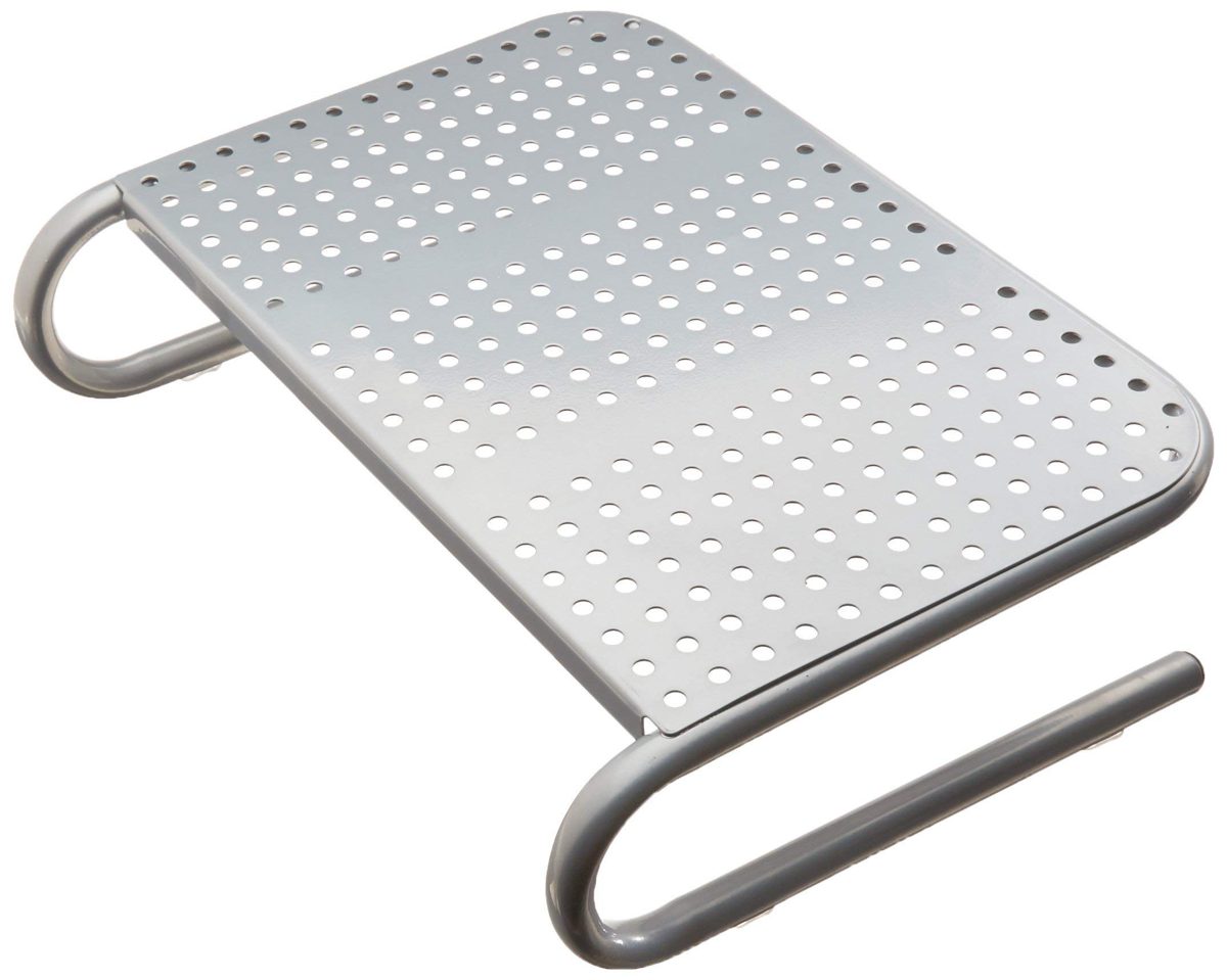 (Renewed) AmazonBasics Metal Monitor Stand - Silver