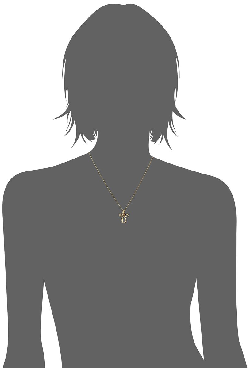 Sterling Silver Open Loop Cross Pendant Necklace 18", Gilded Silber