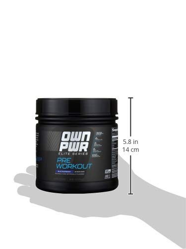 OWN PWR Elite Series Pre Workout Powder, Blue Raspberry, 25 Servings, Keto Friendly, 5G Creatine, 2G Beta Alanine (as CarnoSyn), 300mg Caffeine & more