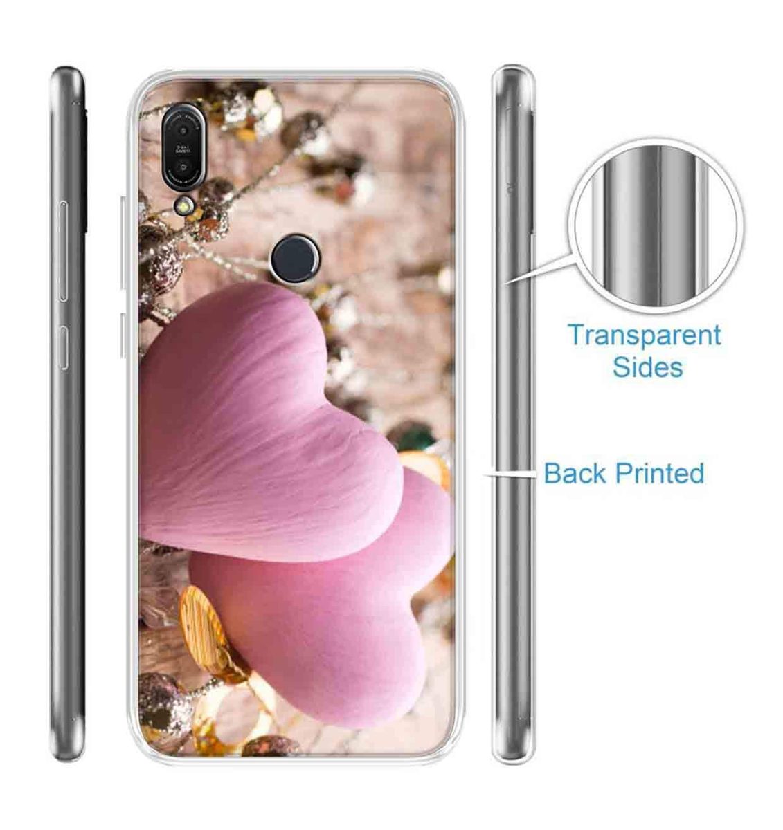 Amazon Brand - Solimo Designer Multicolor Pink Heart Design Printed Soft Back Case Mobile Cover for Asus Zenfone Max Pro M1