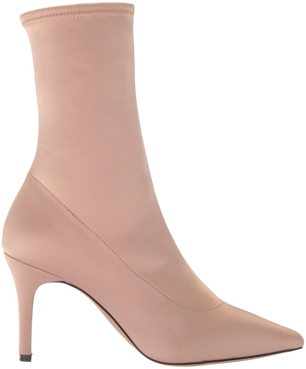 Amazon Brand - The Fix Women's Becca Pointed Toe Sock Boot, Petal Blush Stretch Satin, 7.5 B US
