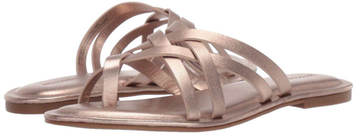 Amazon Brand - 206 Collective Women's Solo Leather Slide Sandal, Champagne Metallic, 13 B US