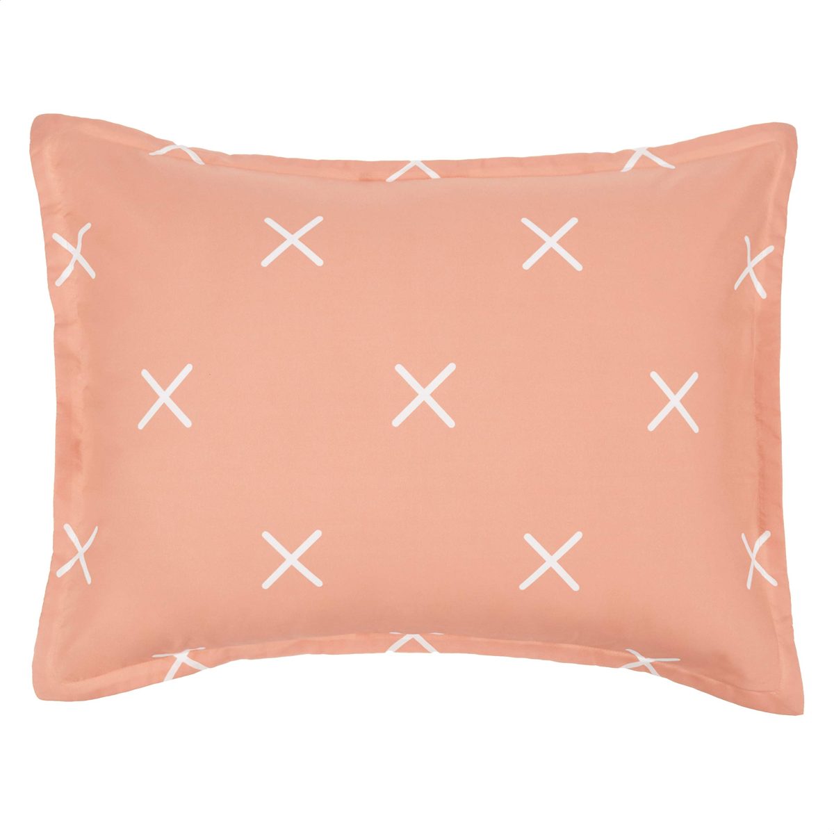 AmazonBasics College Dorm Bed-in-a-Bag with Elastic Storage Pockets - Full/Queen - Salmon X's