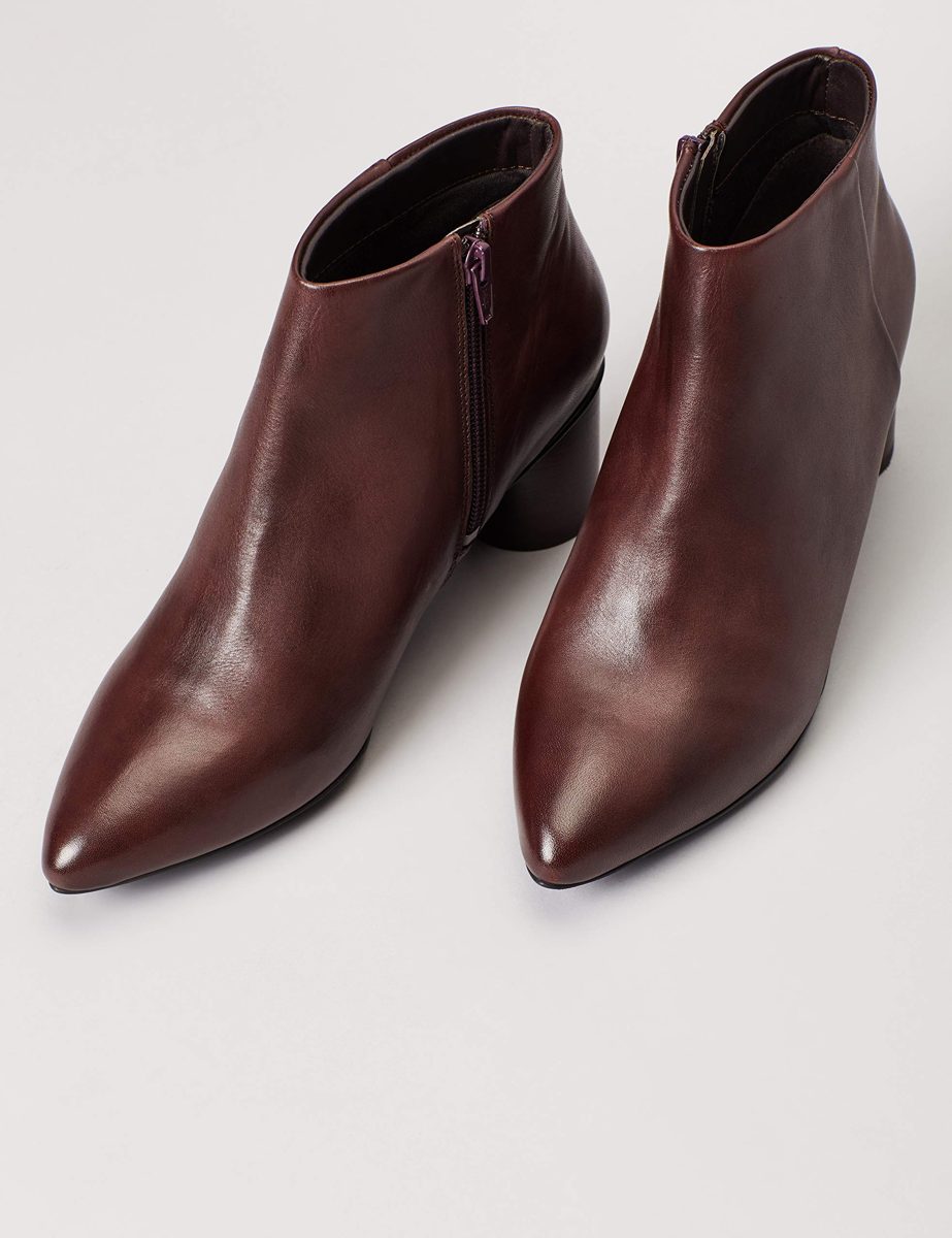 find. Round Heel Ankle Boots, Brown Plum), 6 UK