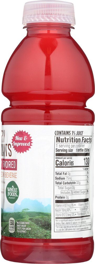 Whole Foods Market, Nutrient Enhanced Water Beverage, Cranberry + Antioxidants, 20 fl oz