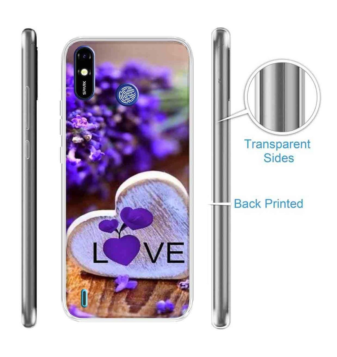 Amazon Brand - Solimo Designer Multicolor Floral Bluebell Love Printed Soft Back Case Mobile Cover for Tecno Spark Go Plus