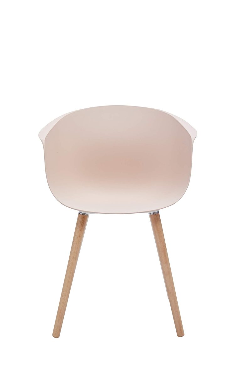 Amazon Brand - Rivet Alva Modern Curved-Back Plastic Dining Chair, 23.2"W, Nude Pink (Renewed)