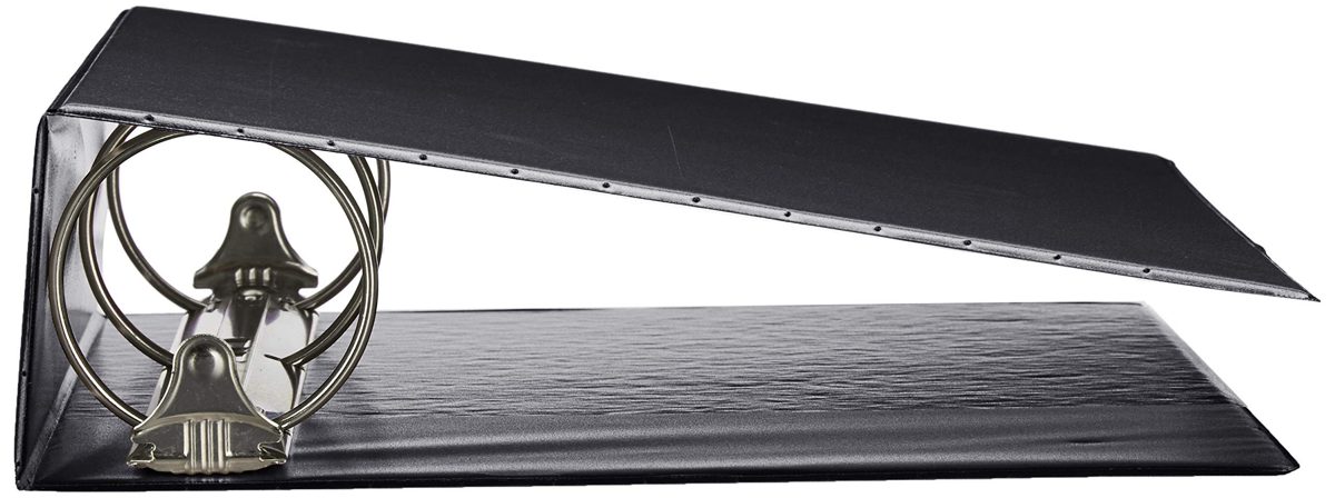 AmazonBasics 3-Inch Round Ring Binder, Black, View, 12-Pack (Renewed)