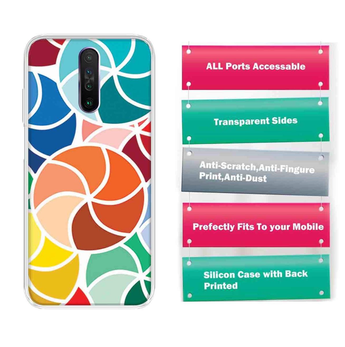 Amazon Brand - Solimo Designer Multicolor Circle Pattern Printed Soft Back Case Mobile Cover for Poco X2 / Xiaomi Redmi K30