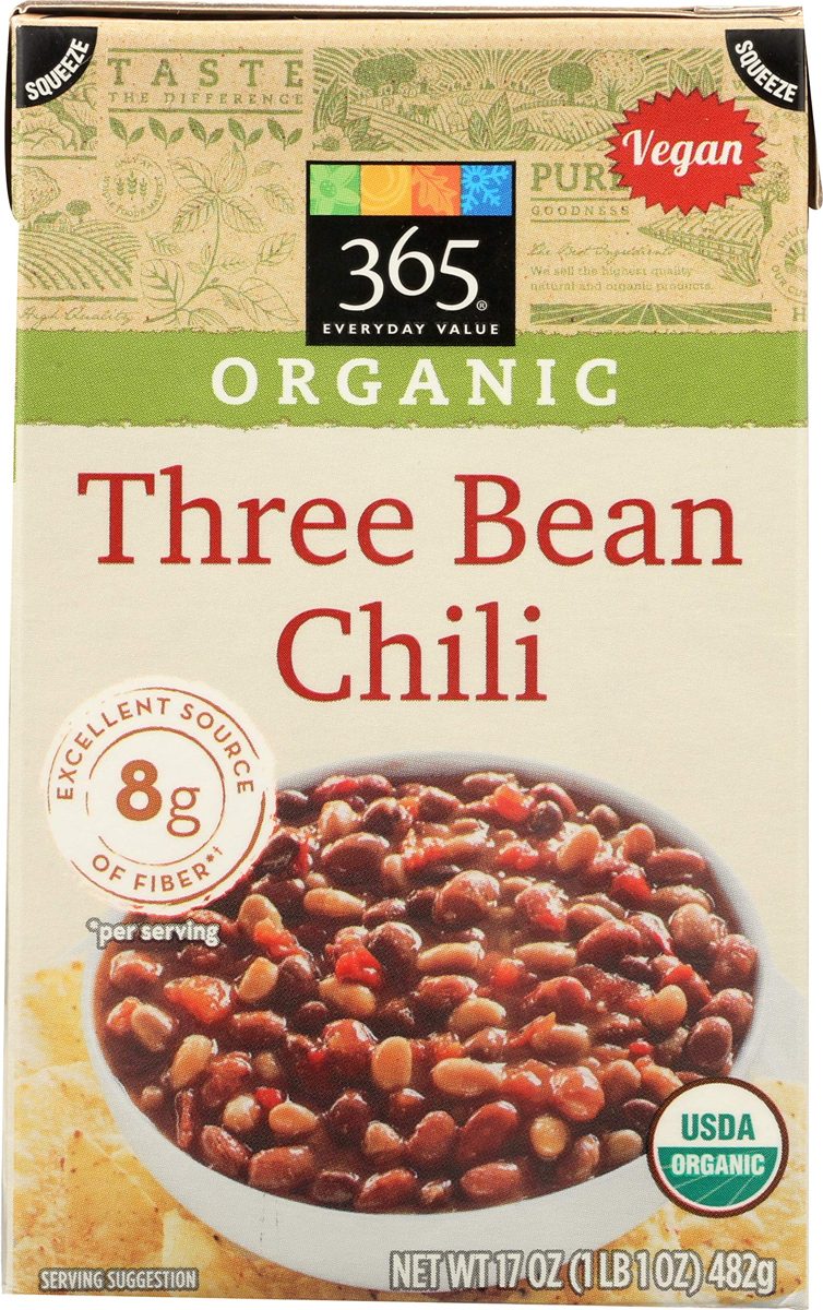 365 Everyday Value, Organic Three Bean Chili, 17 oz