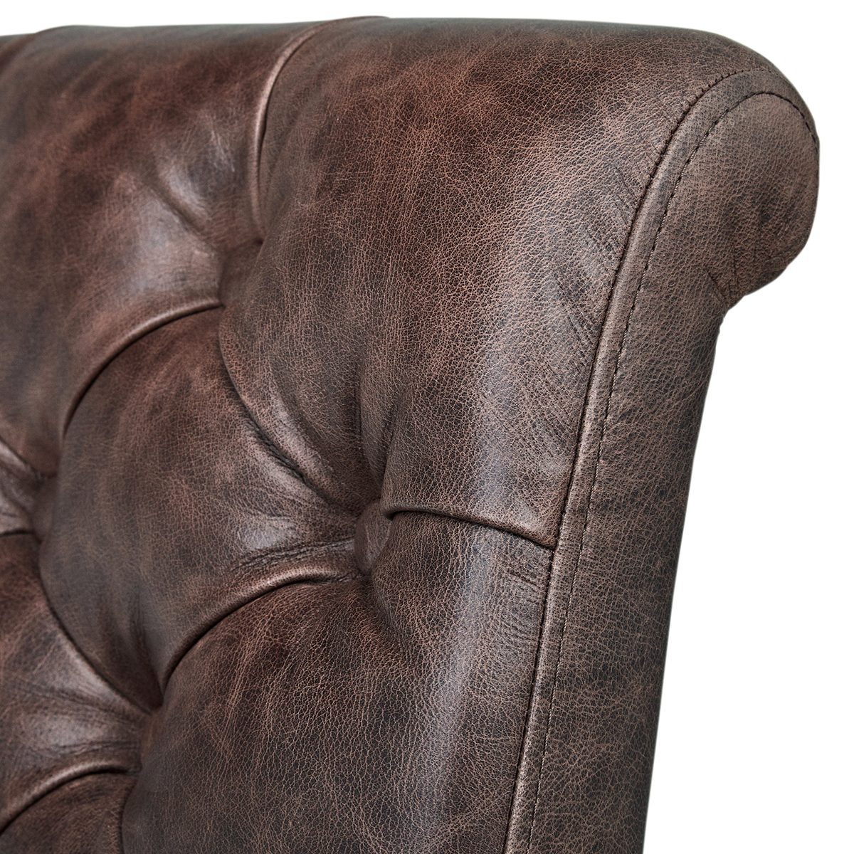 Amazon Brand – Stone & Beam Carson Tufted Leather Kitchen Counter Bar Stool, 45"H, Brown
