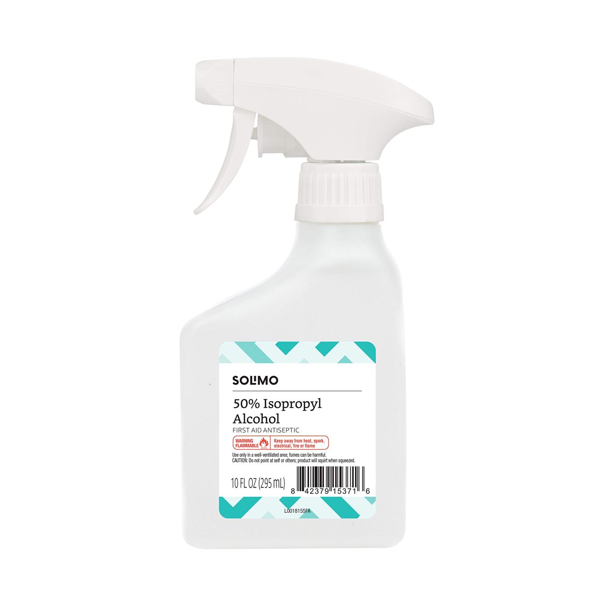 Amazon Brand - Solimo 50% Isopropyl Alcohol First Aid Antiseptic Spray Bottle, 10 Fluid Ounces