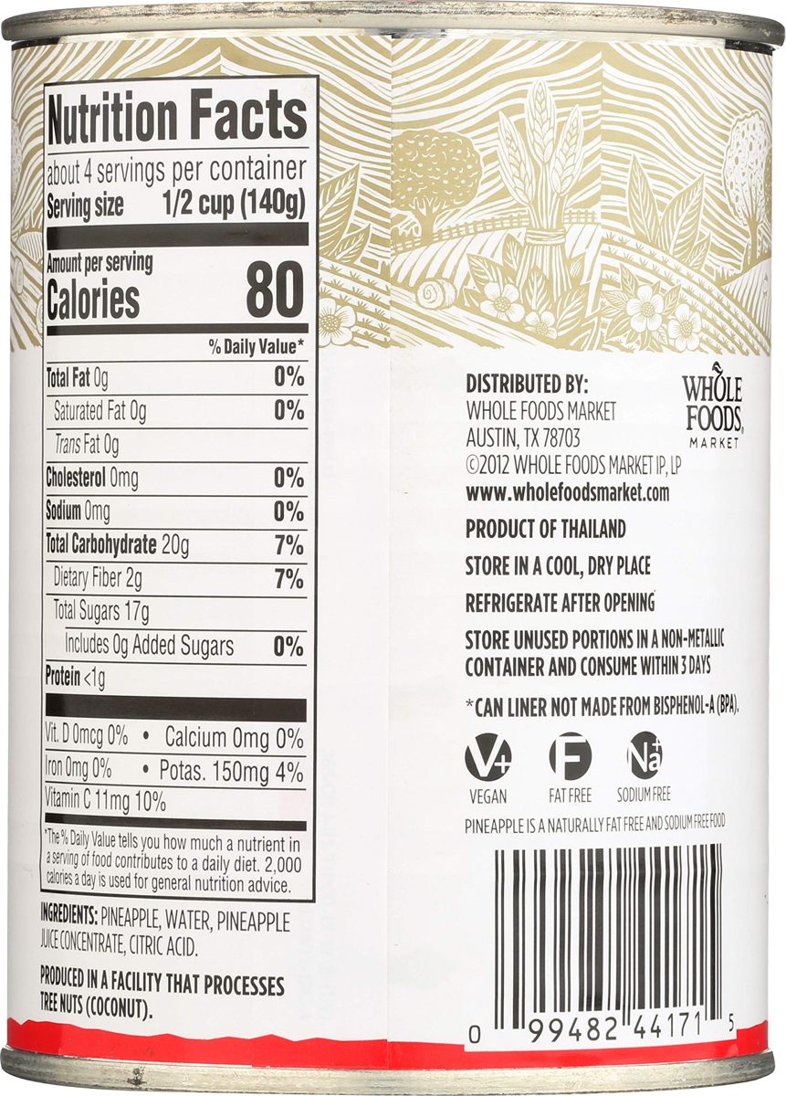365 Everyday Value, Pineapple Crushed in Pineapple Juice from Concentrate, 20 oz