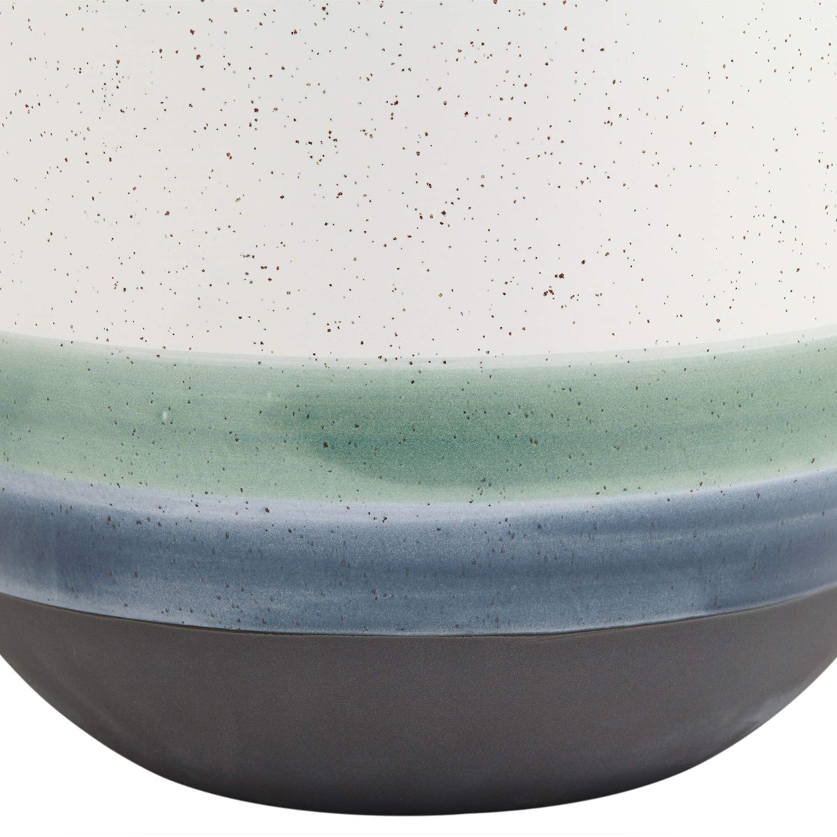 Amazon Brand – Rivet Westline Modern Indoor Outdoor Hand-Painted Stoneware Planter Flower Pot, 10"H, Teal White Blue Black