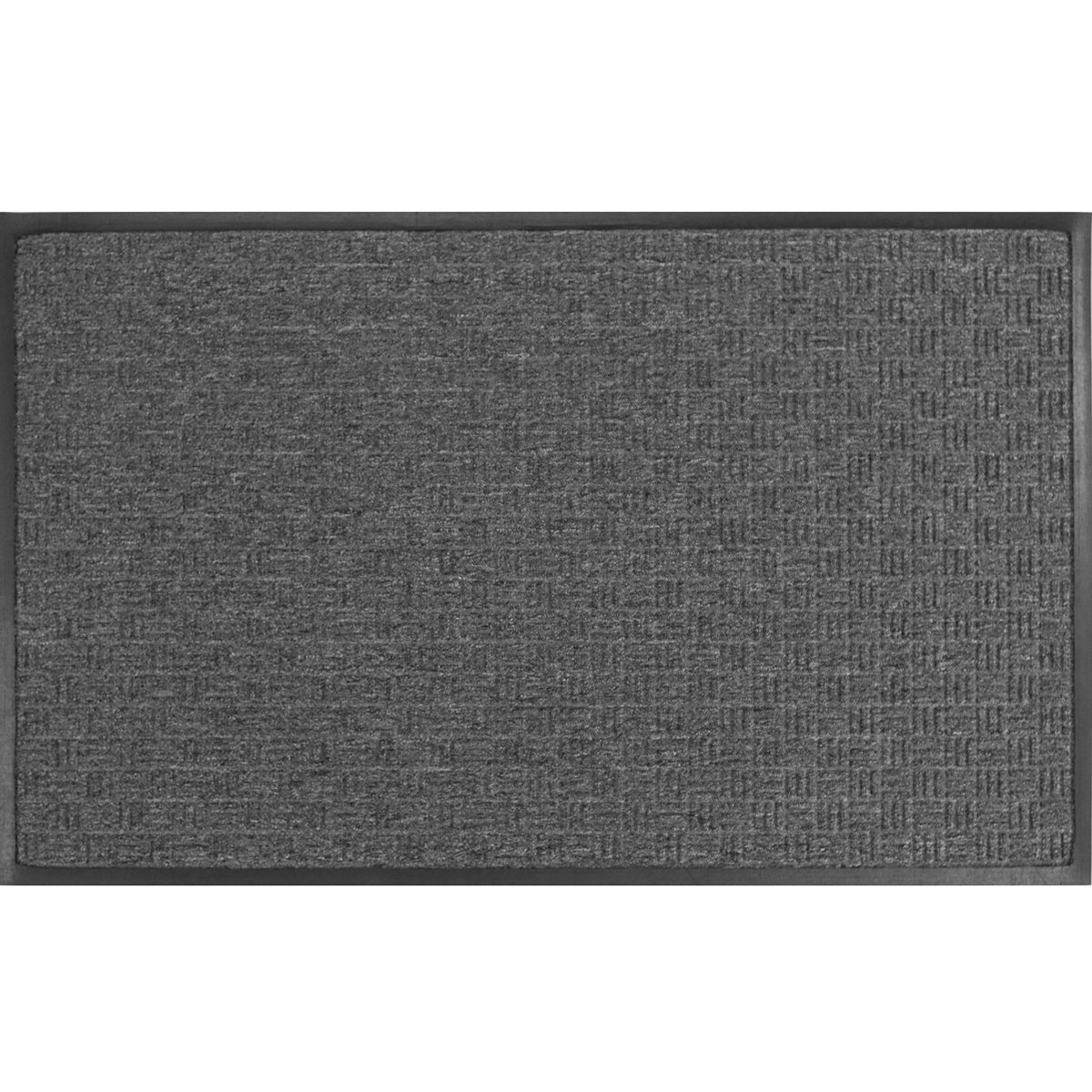 AmazonBasics Molded Carpet & Rubber Commercial Scraper Entrance Mat Parquet Pattern 3x5 Charcoal