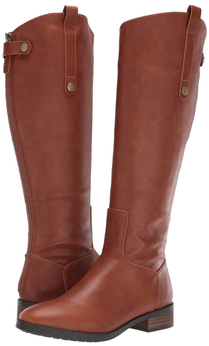 Amazon Essentials Women's Riding Boot, Cognac, 9 Wide Calf B US