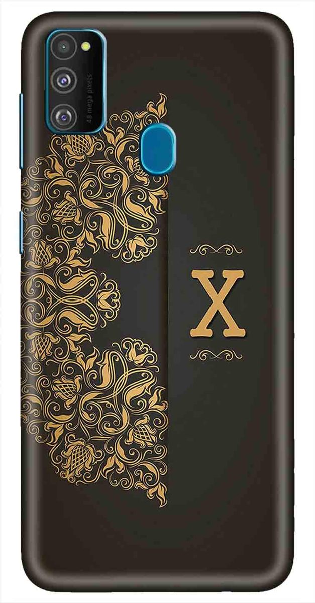 Amazon Brand - Solimo Designer Black Pattern Alphabet-X 3D Printed Hard Back Case Mobile Cover for Samsung Galaxy M21 / M30s