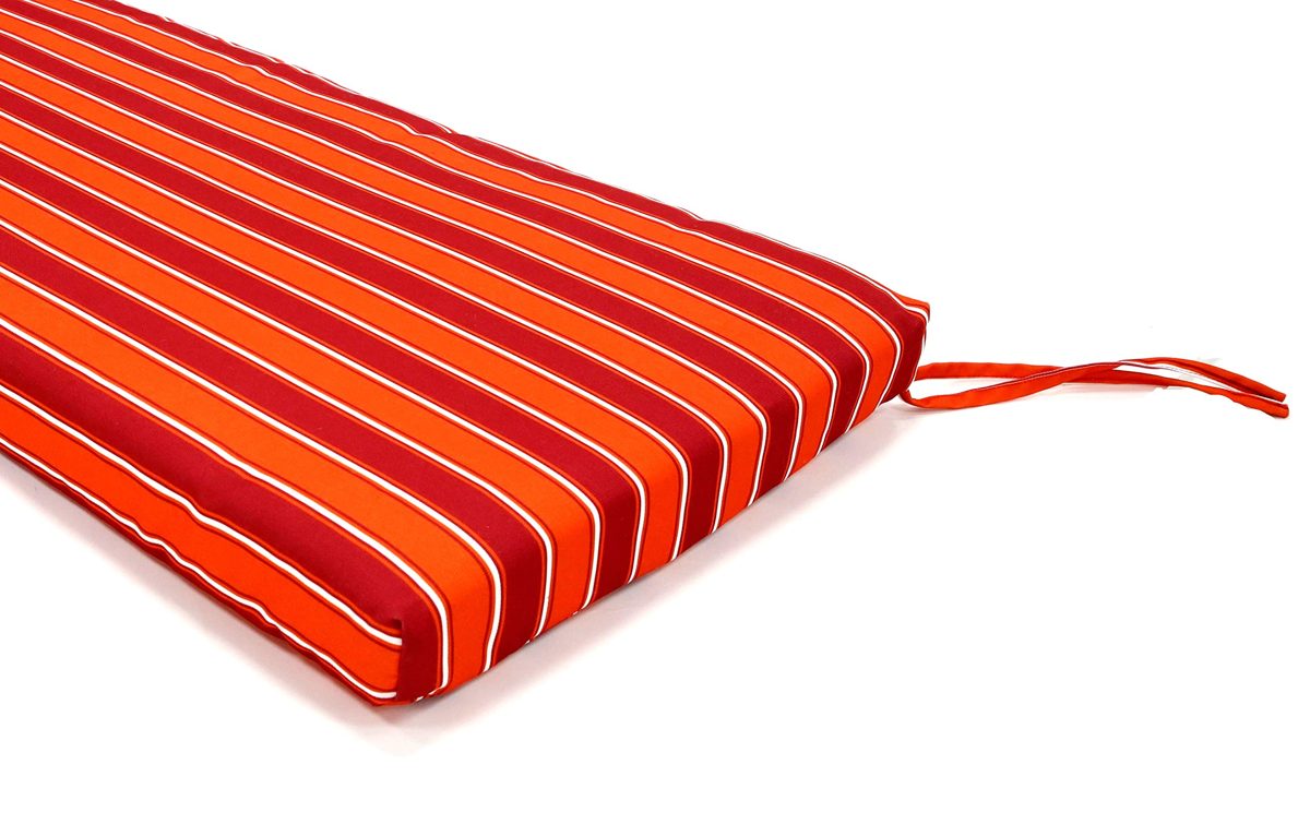 Amazon Basics Outdoor Patio Bench Cushion - 45 x 18 x 2.5 Inches, Red Stripe