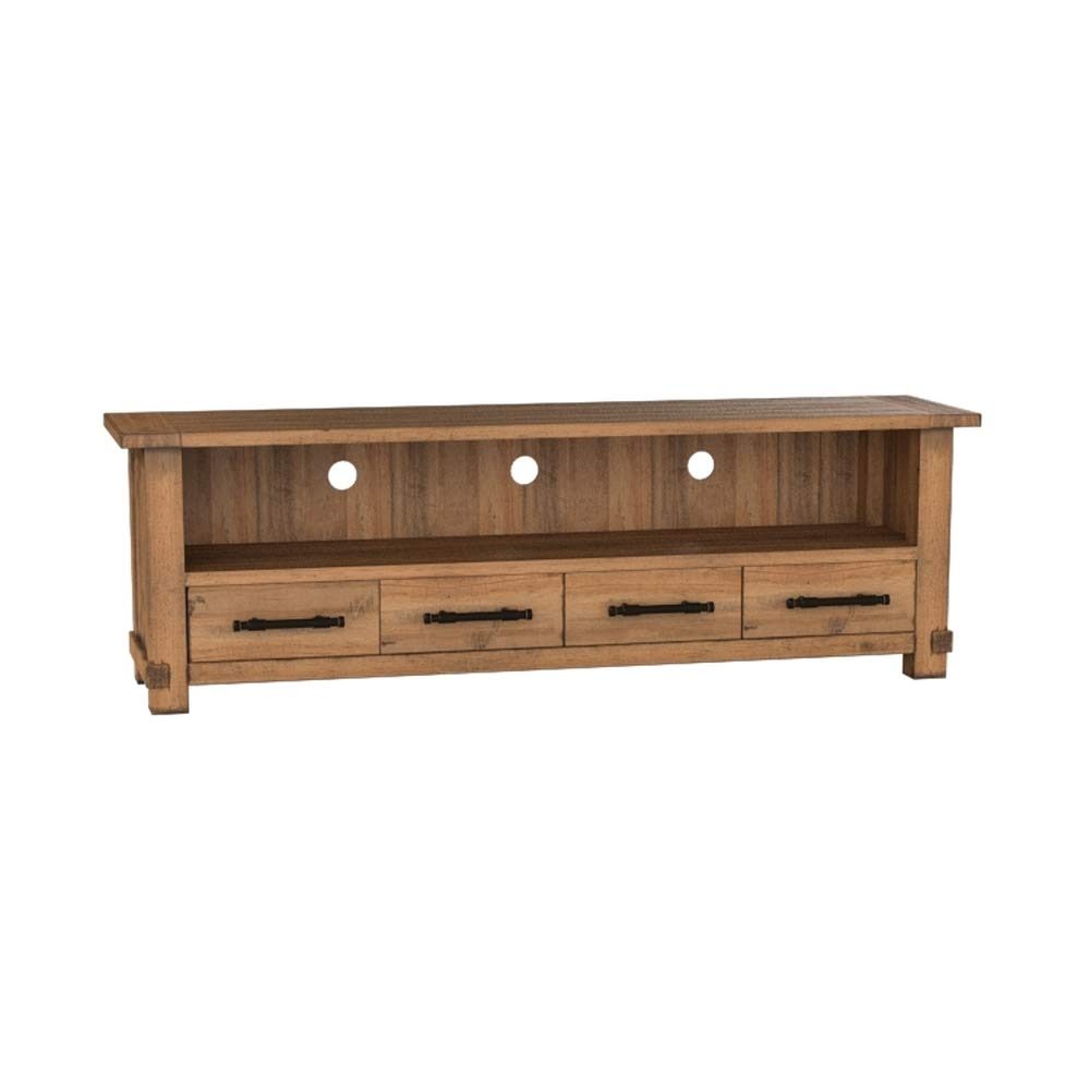 Amazon Brand – Stone & Beam Ferndale Rustic Reclaimed Pine Media TV Console Stand, 71"W, Sandstone