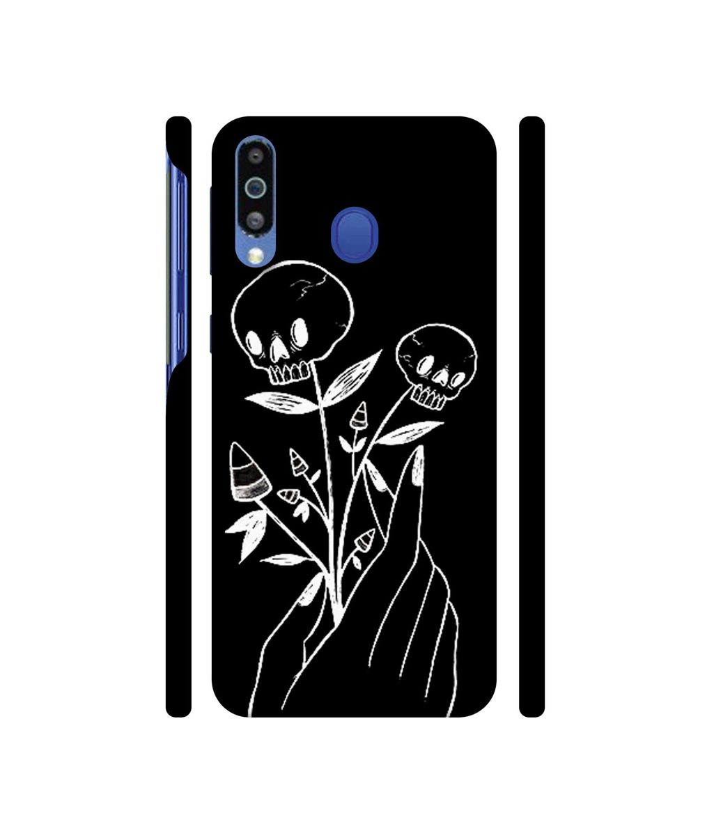 Amazon Brand - Solimo Designer Skull Flower 3D Printed Hard Back Case Mobile Cover for Samsung Galaxy M21