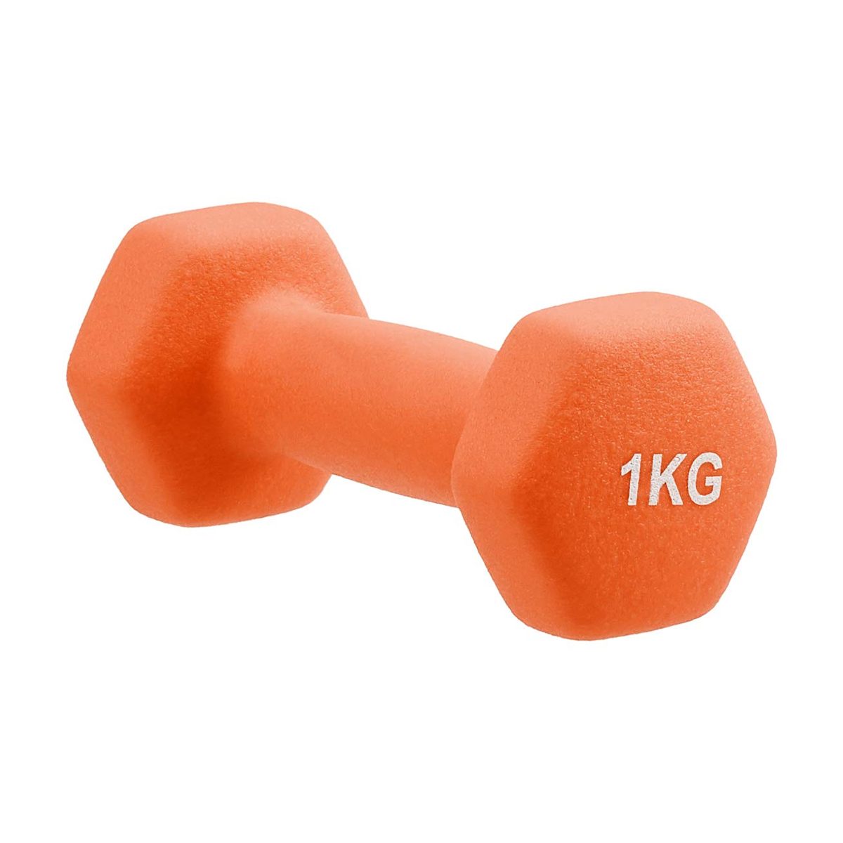 Amazon Brand - Solimo Neoprene Dumbbell 1kg, Set of 2 (Orange)